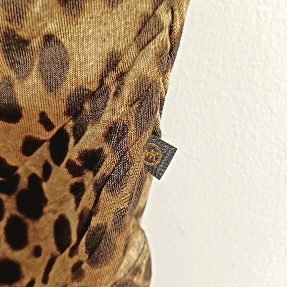 MICHAEL Michael Kors Cheetah Drapey Slinky Sleeveless Over Shoulder Tunic XL - Picture 10 of 15